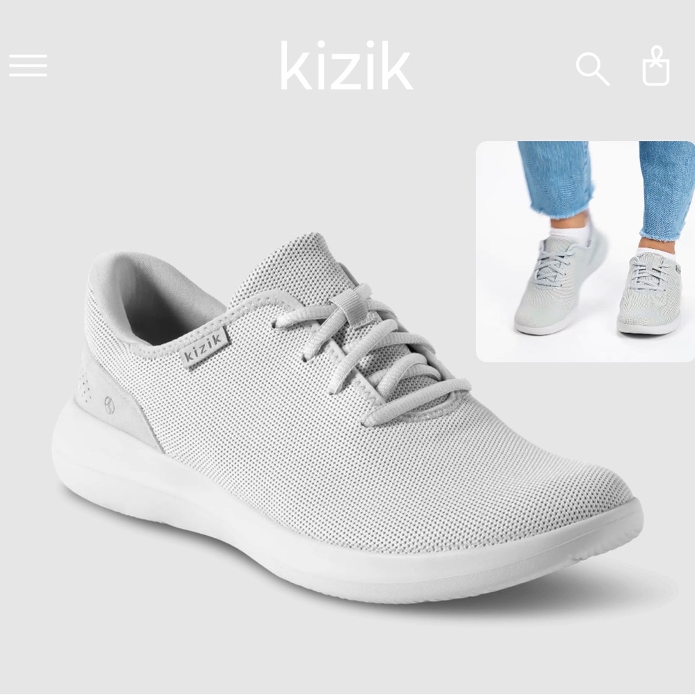 7.5 wide gray kizik madrid eco knit tennis shoe